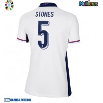 Camisa de Futebol Inglaterra John Stones #5 Equipamento Principal Mulheres Europeu 2024 Manga Curta